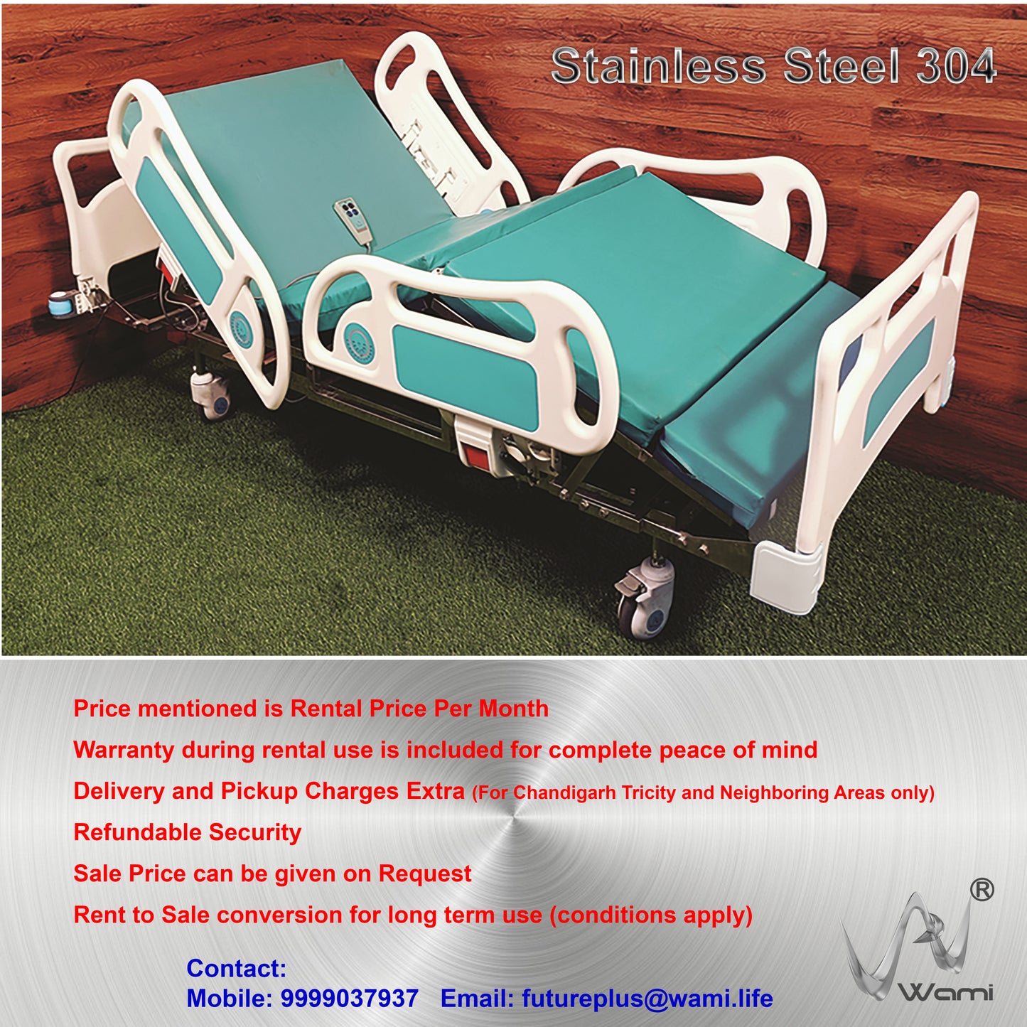 Motorised 2 Function ICU Bed on Rent